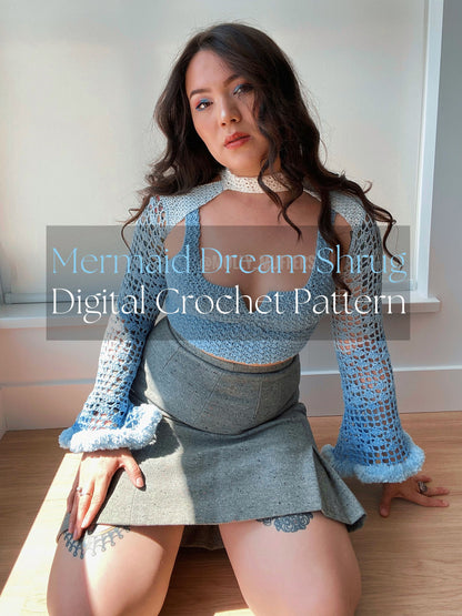 Mermaid Dream Shrug Digital PDF Crochet Pattern